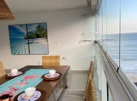 Apartamento NOVO em Guarapari Av Beira Mar Praia do Morro vista mar e montanha com 120m 3 qtos Ed Elegance limitado a 8 hóspedes independente da idade