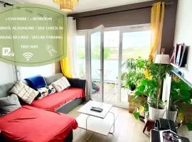 Appartement cosy - balcon - parking gratuit - 10min centre ville