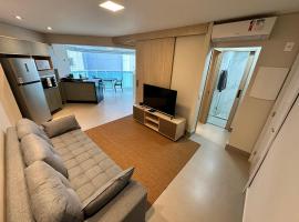 Residencial Estanconfor com Vista Mar 2 AC e garagem，位于桑托斯的酒店