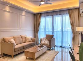 TheBess Hotel Tokyo is located adjacent to Singapore and offers a sea viewIt is a family business smart room with the sea view of Princess Bay富力公主湾，位于新山的公寓