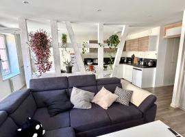Grand et lumineux 2 pièces avec climatisation en zone pietonne，位于阿格诺的酒店