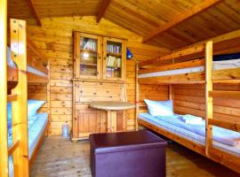 Ferienholzhaus Strandbude mit Terrasse，位于塞巴特阿尔贝克的木屋