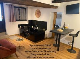 Au Refuge des amoureux avec baignoire Balnéo 2 personnes，位于塞莱斯塔的酒店