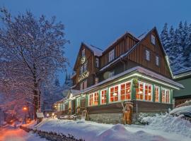 波德加萨尼酒店，位于什平德莱鲁夫姆林Bobsleight Špindlerův Mlýn附近的酒店