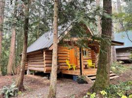 Wind Down Log Cabin in the Woods with Cozy Woodstove，位于夸利库姆海滩的酒店