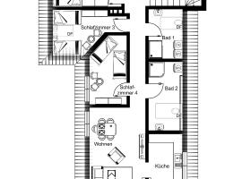 120m² Apartment nahe A1 - 4 Schlafzimmern - 2 Bäder - große Wohnküche - Grillplatz - Parkplatz，位于锡克的酒店