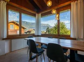 Alpine view with balcony near Interlaken