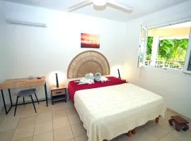 T2 confort zen avec jacuzzi idéal couples jeunes parents proche plage Anse Mitan
