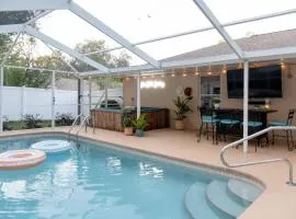 Escape to Secluded Spa with Heated Pool, Firepit and Game Room with Billiards