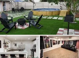 Blisscapade Pool Movie Theater Games Backyard