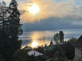 Villa avec vue lac panoramique proche de la plage，位于Conjux的酒店
