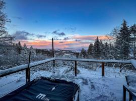 Chalet isolé avec jacuzzi et vue panoramique，位于Boncourt的木屋