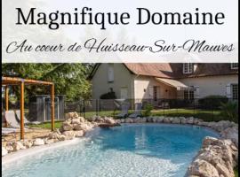 Le Domaine de Baracas 4 étoiles - Le Grand et le Petit Gîte - piscine-SPA-billard-baby-foot-cheminée - 18 personnes，位于Huisseau-sur-Mauves的酒店