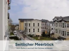 Ahlbeck, Villa Medici - seitlicher Meerblick