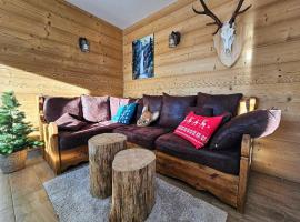 Magnifique chalet avec terrasse, jardin et sauna extérieur，位于沙佩尔代布瓦的酒店