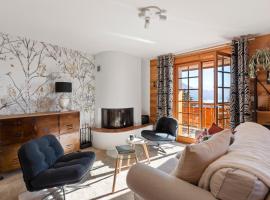 Chalet apartment with balcony and Alpine view，位于Ollon的酒店