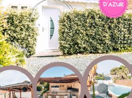 Rêve D'Azur en bord de mer à la Nartelle avec Piscine dans la résidence, Terrasse, BBQ, 2 chambres 2 sdb logement de 35m2 draps inclus，位于圣马克西姆的别墅