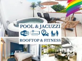 ROOFTOP Bungalow PAMRO - Private Jacuzzi - Fitness Area - Free Wifi - Air conditioner - Pool - Modern & Comfortable - SunnyGolf