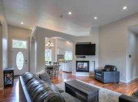 Hot tub, deck, fireplace, and more