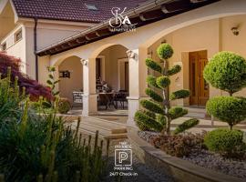 Sika President Garden & Spa Central Apartment Arad，位于阿拉德的带热水浴缸的酒店