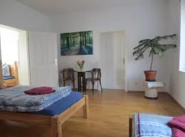 Ferienwohnung Creutzer in Leipzig Gottscheina, ideal auch für Monteure, kostenfreies, schnelles Wlan kostenfreies Parken, geräumiges Appartment mit 4 Einzelbetten, Komplettausstattung Küche, Bad mit Badewanne und Dusche Waschmaschine, Wäschetrockner