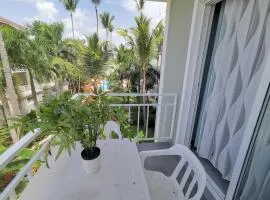 Studio with pool views