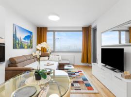 SKYPARK, Luxusn&yacute; Apartm&aacute;n s parkovan&iacute;m vo v&yacute;&scaron;ke，位于Nivy的自助式住宿