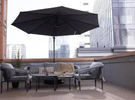 Stylish 1 Bedroom Apartment with Large Private Terrace and Rudaki Park Views in Central Dushanbe