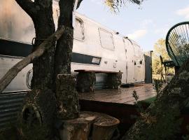 Silver Bullet Airstream, El Mistico Glamping Ranch，位于Nogal的酒店