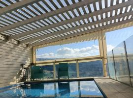 צימרים Old school - ג'קוזי , בריכה מחוממת ונוף ברמת הגולן，位于Ein Kinya的山林小屋