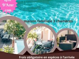 Maison Familiale avec Piscine Privée Chauffée en Bord de Mer, Frais Obligatoires à Régler sur Place Linge & Ménage, voir profil, hôte,Family House with Private Heated Pool, Mandatory Fees to be Paid on Site