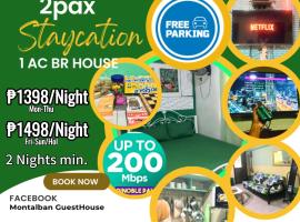 Montalban GuestHouse 1 AC BR 200mbps FREE Netflix Parking Videoke Cook，位于Rodriguez的酒店