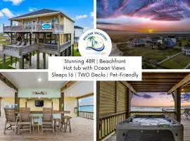 Waves & Whiskey Beachfront HotTub Double Decks! Tiki Bar