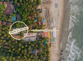 ELIVAAS House of Neptune - 3 BHK Cottage with Terrace & Gazebo on the Beach，位于莫尔吉姆的别墅