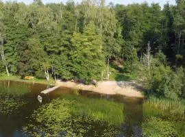 House by the lake with a sauna