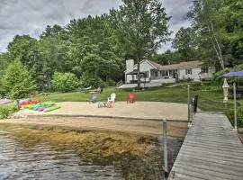 New Hampshire Home with Private Beach, Dock and Rafts!