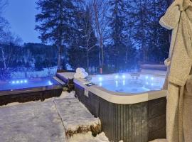 Front RIVER private BEACH 2 HOT TUBS 15 p SAUNA，位于Labelle的酒店
