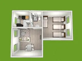 EMAS 7 Wohnung mit 4 Einzelbetten, Küche, Dusche
