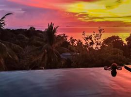 Villa Bianca, piscine privée à débordement vue mer!，位于Haad Tian的酒店