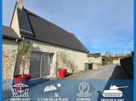Rivage Maison spacieuse 10 p 5 chambres 2 sdb 2 WC tout confort avec jardin, belle terrasse aménagée, parking privatif, à 3km d'Omaha Beach et Port en Bessin