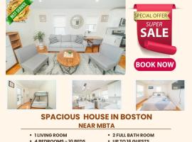 80-2 4BR Boston - Bright Family Stay near PJP II Park，位于波士顿的酒店