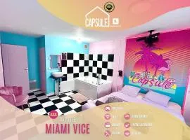 Capsule Miami Vice - Jacuzzi - Billard - Ecran cinéma & Netflix - Ping-Pong - Nintendo & Jeux-