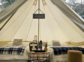 Secluded Waterfront Bell Tent with Picnic Space in Saint Croix Falls, Wisconsin