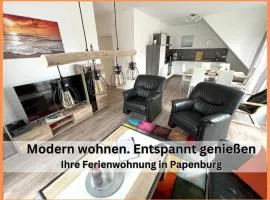 Serviced Apartment " Nautilus " Papenburg Großer Balkon Einbauküche Neubau 74 qm Free Wifi 2 Schlafzimmer
