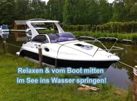 Hüttendorf für Euch alleine - geführter Yachtausflug nach Prieros inclusive! Nur 3 Minuten zum Badesee Fahrräder kostenlos vorhanden