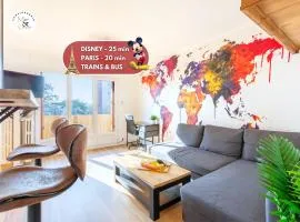 Le Chalet - GARE 3 min - PARIS 20 min - DISNEY 25 min - Lumineux & Chaleureux - Free WIFI