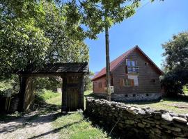 Vila ATX - Cabană Alpina din Lemn în Inima Naturii Relaxare în Natură Liniște, Râu, Foișor și Spațiu pentru Joacă，位于Marga的酒店