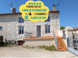Escapade poitevine - Maison climatisée avec 3 Ch - 4 min Futuroscope et Aquascope