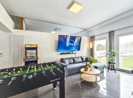 Loft für bis zu 12, Whirlpool, Infrarotsauna, Arcade-Spiele, Tischfußball, Wii，位于纽伦堡的酒店
