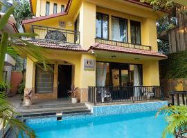 VILLA M - LAGOON 4 Calangute 3BHK Pool Facing, Breakfast Included，位于果阿旧城的酒店